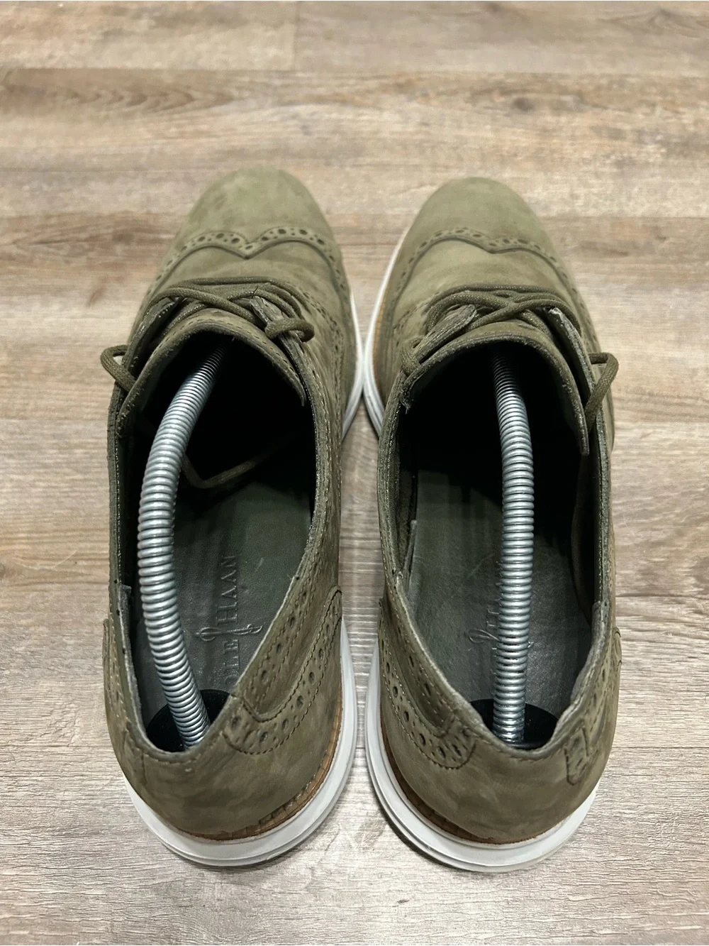 Cole Haan Lunargrand Men's  Size 11 M Olive Green Suede Wingtip Oxford Shoes